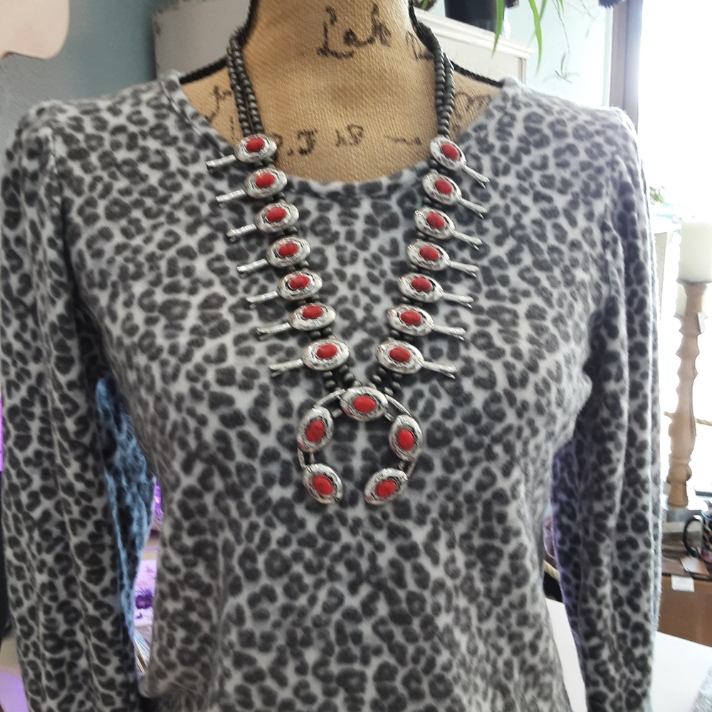 Cheekys Brand The Victoria Squash Blossom Necklace in red